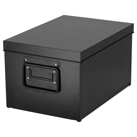 metal box black|black metal storage box.